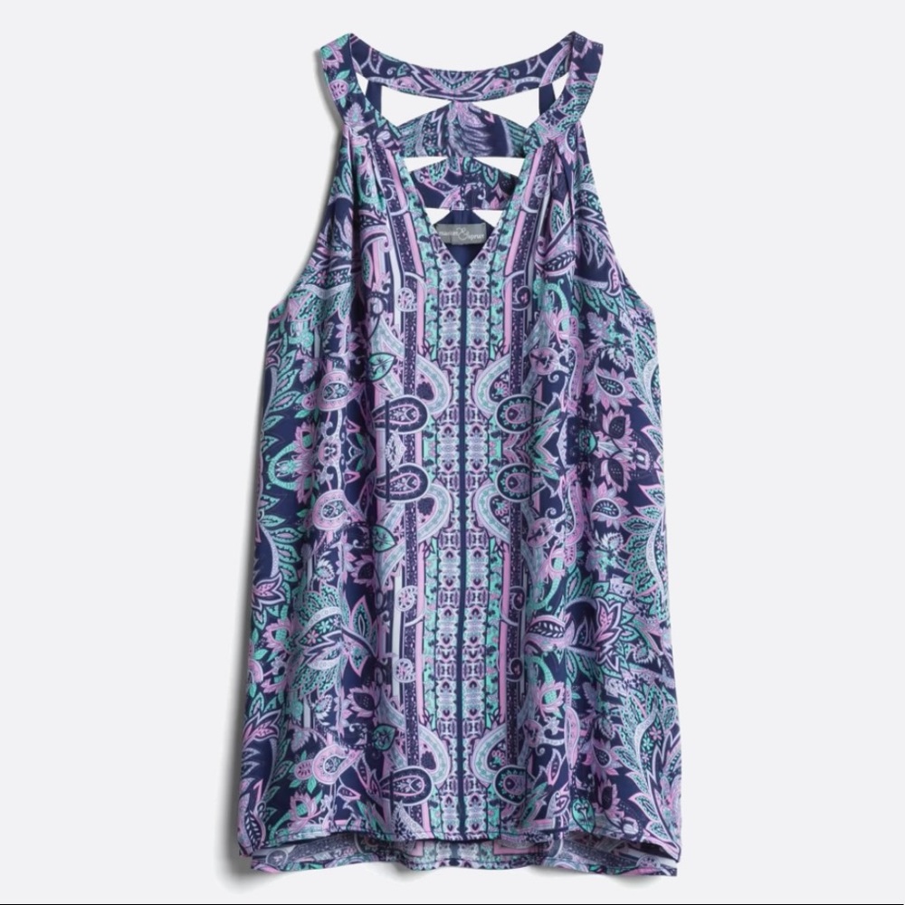 Stitchfix - Paisley blouse with cut out back